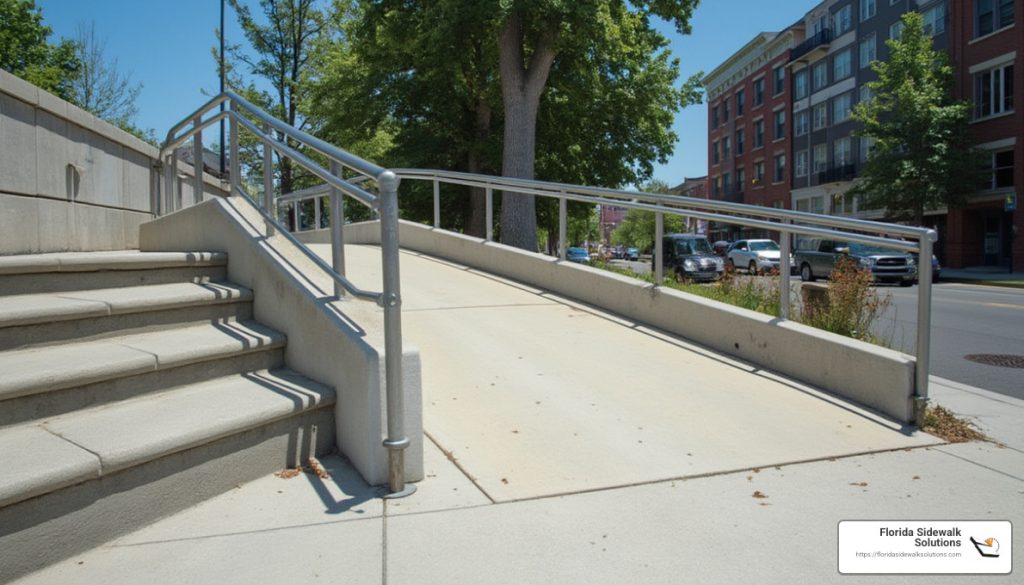 concrete handicap ramp