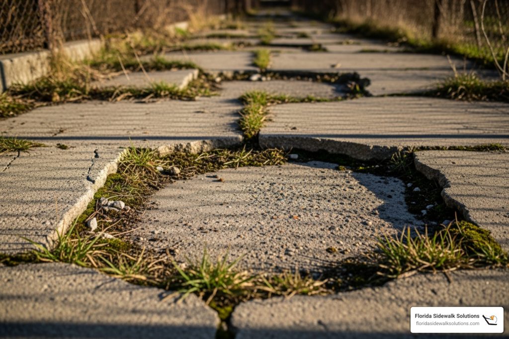 how to repair broken concrete walkway