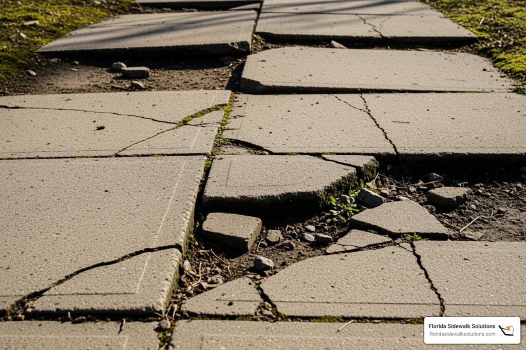 cracked sidewalk repair