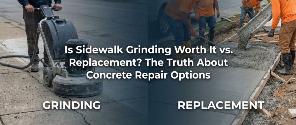 Is Sidewalk Grinding Worth It vs. Replacement? The Truth About Concrete Repair Options