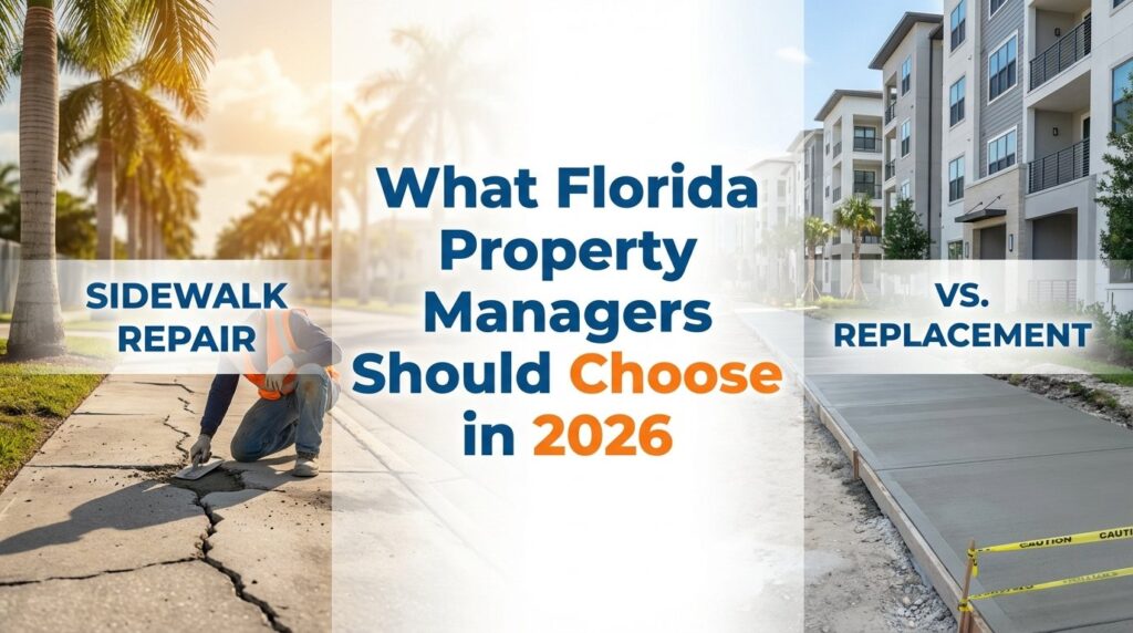 Sidewalk Repair vs Replacement: What Florida Property Managers Should Choose in 2026