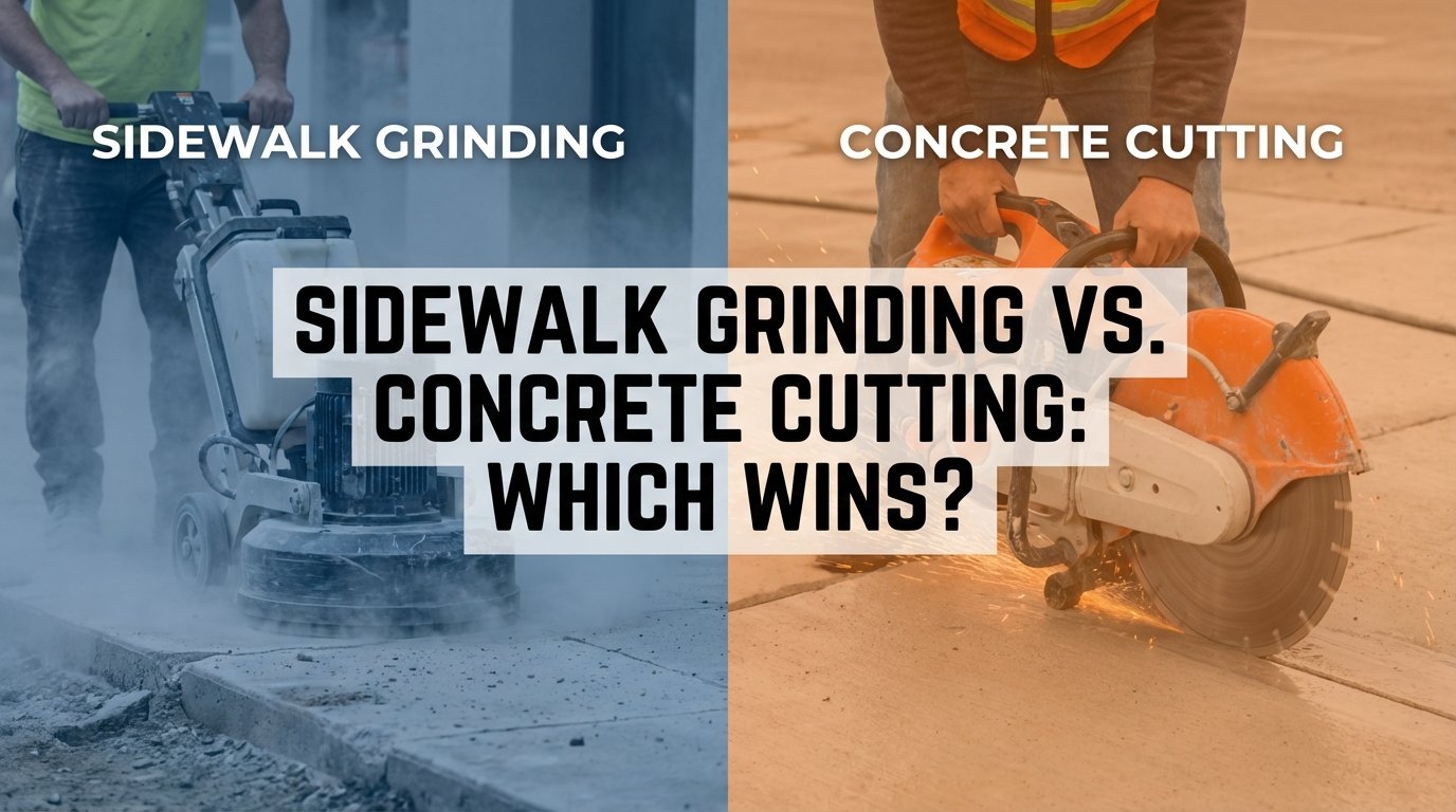 Sidewalk Grinding vs. Concrete Cutting: Which Wins?