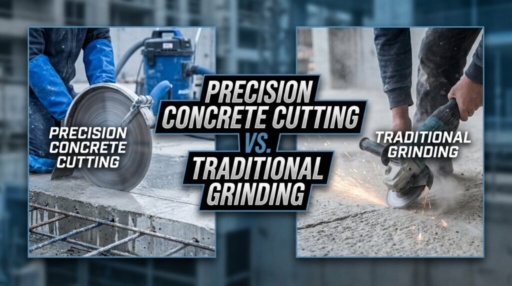 Precision Concrete Cutting vs. Traditional Grinding
