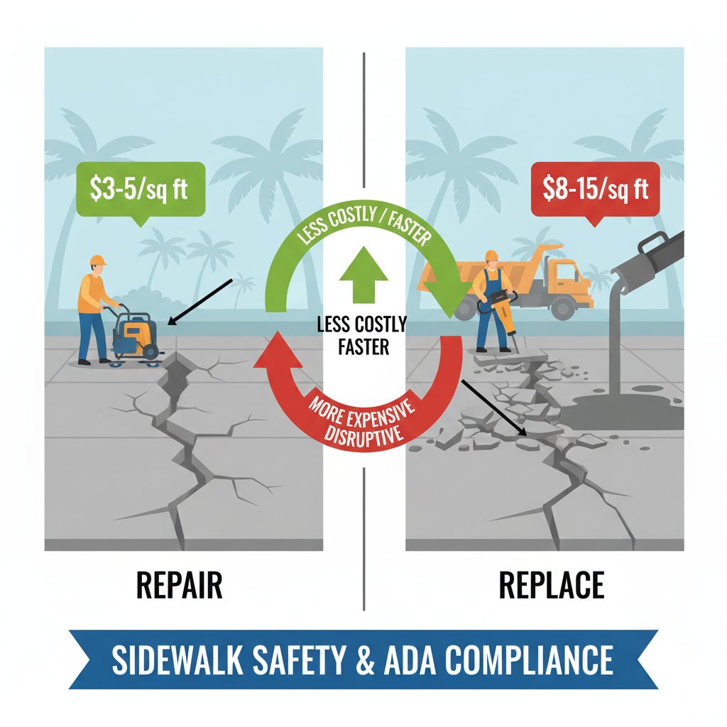 Understanding Sidewalk Repair vs Replacement Cost