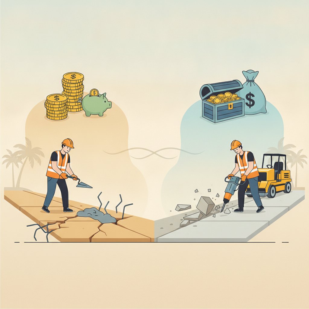 Florida Sidewalk Repair vs Replacement Costs