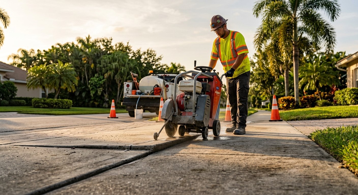 Concrete Cutting for Florida Sidewalk Repair